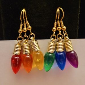 Winter Holiday Christmas Medium Lightbulb Earrings
